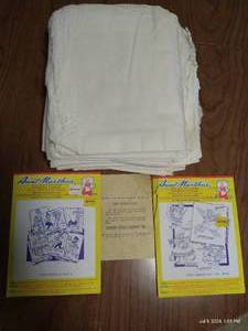 lot 246 image: Flour Sack Towels (7) w Two Sets Hot Iron Transfers