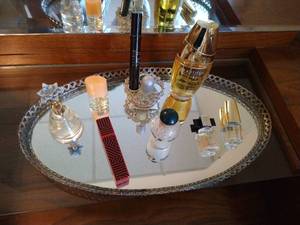 lot 277 image: Perfumes & Vintage Mirror Tray