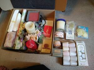 lot 279 image: Candle Lot- Scentsy Warmer, Candle Sticks, Swedish Angel Candles, Tea Lights
