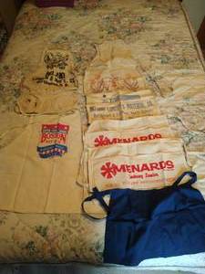 lot 298 image: Vintage Aprons Meland Lumber Matl Co, Northwood ND, Menards, Etc