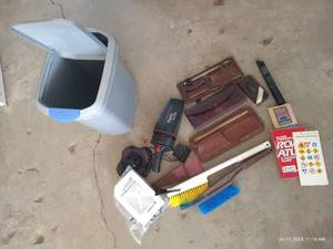 lot 448 image: Care Kit for Car & Trash Can wLeather Visor Organizers