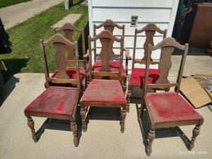 lot 501 image: Six Vintage Wood Chairs