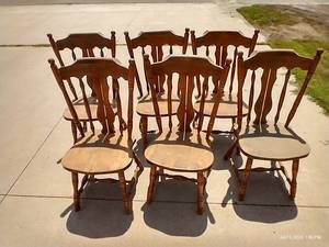 lot 503 image: Six Heavy Wooden Chairs