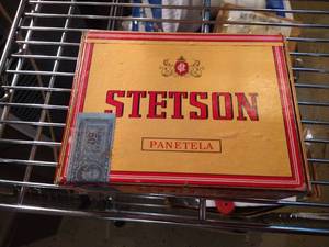 lot 613 image: Cigar Box w Metal Cars Plane