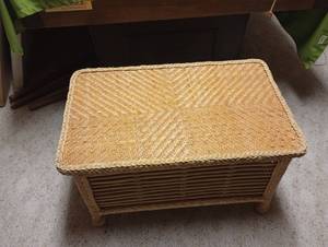 lot 660 image: Rattan Coffee Table Bench w Tags