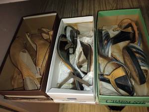 lot 682 image: Three Pairs Vintage Ladies Heels