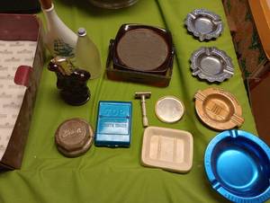 lot 723 image: Vintage Shaving Supplies, Old Spice, Ash Trays, Etc