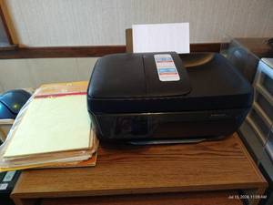 lot 808 image: HP Office Jet 3833 Scanner Printer & Office Papers