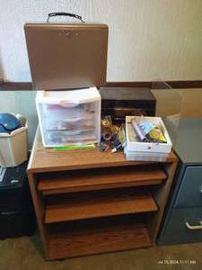 lot 809 image: Office Shelf w Pull-out Shelves, Organizer, Supplies, File Case