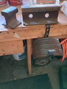 lot 887 image: Railroad Tie Pieces wHose Hanger