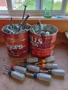 lot 905 image: Craftsman Drivers Set &Two Cans of Large Bolts