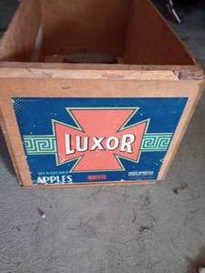 lot 924 image: Vintage Apple box w Vintage Silverware  Iron