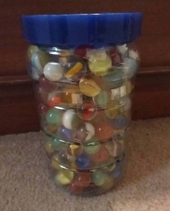 lot 934 image: Peanut Butter Jar Full of Vintage Marbles