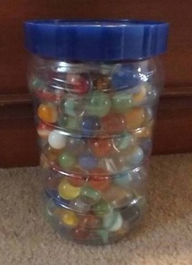 lot 944 image: Peanut Butter Jar Full of Vintage Marbles