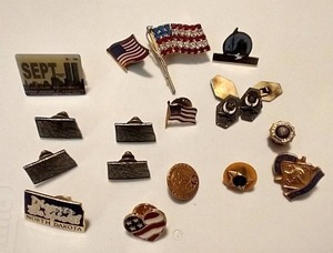 lot 957 image: Nice Pin Lot - Flags, North Dakota, Cub Scouts, Etc