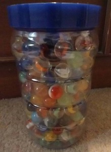 lot 965 image: Peanut Butter Jar Full of Vintage Marbles