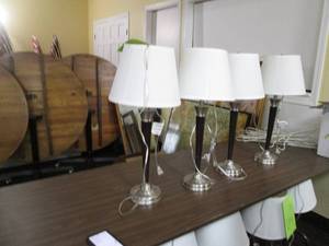 lot 217 image: 4 Matching metal base lamps...