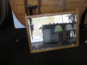 lot 223 image: Heavy decorative wood framed mirror