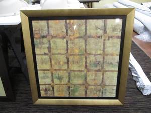 lot 232 image: Abstract framed art 38 x 38...