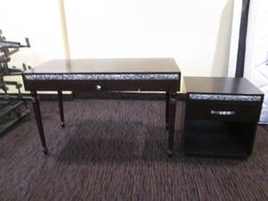 lot 236 image: Matching desk and night stand Desk is 4 x 2 feet nightstand is 22 x 18