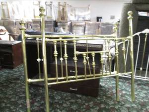 lot 283 image: Metal Queen headboard and footboard...