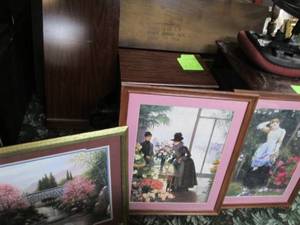 lot 292 image: 3 Framed wall decor approx 25 x 31...