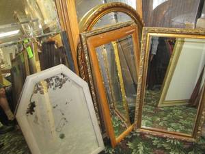 lot 293 image: Huge lot of framed and unframed mirrors at least 27 unframed and 10 framed
