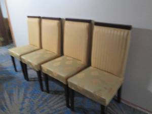 lot 330 image: Lot of 4 chairs with ornate backs. first come first choice