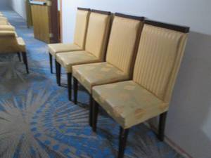 lot 331 image: Lot of 4 chairs with ornate backs. first come first choice