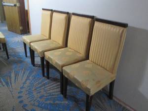lot 332 image: Lot of 4 chairs with ornate backs. first come first choice