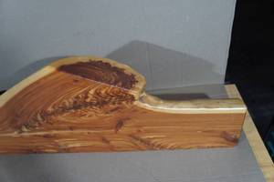 lot 1 image: Hand Finished Solid Red Cedar Live Edge Wood Mantel