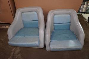 lot 123 image: 2 Sea Horse Pontoon Boat Chairs