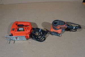 lot 208 image: Black  Decker Jigsaw and Palm Sander