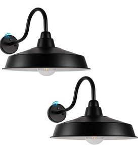 lot 13 image: Diyel Dusk to Dawn Gooseneck 18 Outdoor Wall Mount Lights