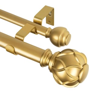 lot 39 image: 1 Double Curtain Rods 72-144 -Gold