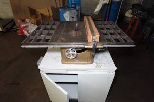 lot 299A image: Vintage Craftsman Belt Drive Lathe and Table Saw