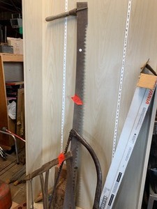 lot 53 image: 3 vintage saws and blade