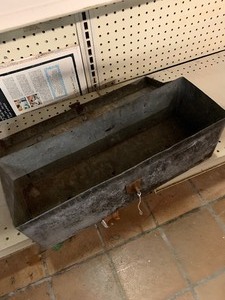 lot 76 image: Heater, tires, tool box, box of caster wheels and misc
