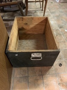 lot 80 image: Table, black box, cabinet, vacuum
