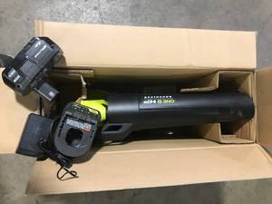 RYOBI ONE HP 18V Brushless 110 MPH 350 CFM Cordless Variable-Speed Jet Fan Leaf Blower w 4.0 Ah Battery and ChargerCustomer Returns See Pictures