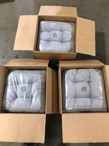 Lot of 3  Achim Jackson Chair Pad 16 in. x 15 in., Grey (2-Pack) Customer Returns See Pictures