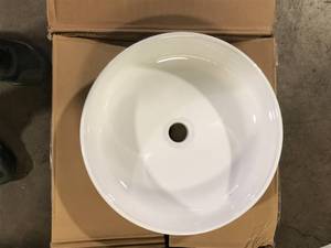 Glacier Bay 16 in. Ceramic Round Vessel Bathroom Sink in White Customer Returns See Pictures