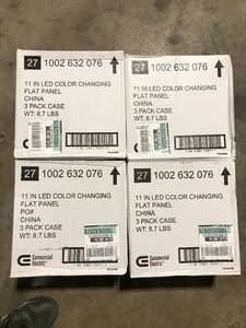 Lot of  Commercial Electric 11 in. 12.5-Watt Dimmable White Integrated LED Edge-Lit Round Flat Panel Flush Mount Ceiling Light Color ChangingCustomer Returns See Pictures