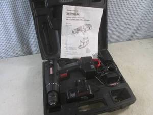 lot 2 image: (EC1) Craftsman 14.4V Variable Speed Reversible 38 Cordless Drill-Driver with 2 Batteries and Charger in Case - Untested