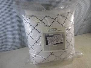 lot 18 image: (EW6) New 2-Pack Bella Russo Embroidered Decorative Pillows 18 x 18 Down Alternative Fill