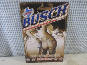 lot 38 image: (FS) Bush Beer Texas Tin Sign - 11 34 x 7 78