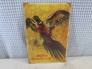 lot 39 image: (FS) Western Winchester Tin Sign - 11 34 x 7 78