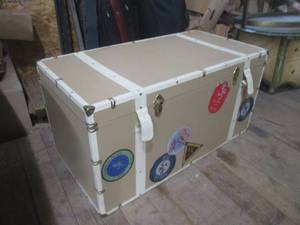 lot 112 image: (HG) Large Trunk with Contents - 42 14 x 21 14 x 21 12 H
