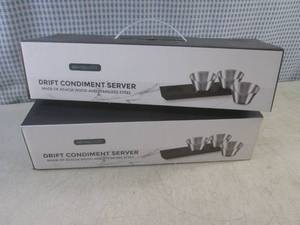 lot 61 image: (D-3) 2 Drift Condiment Server Sets...