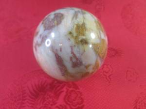 lot 84 image: (FS) 2 Polished Stone Sphere  Ball